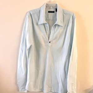 Kenneth Cole Linen Light Blue Top for Men